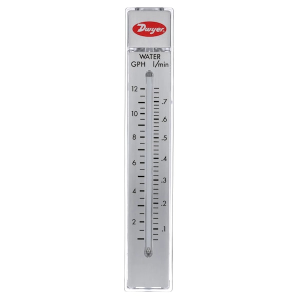 Flowmeter, range 1-12 GPH/0.06-0.76 LPM water.